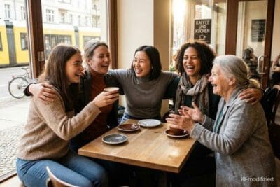 Gruppe von Frauen unterschiedlichen Alters als Symbol für weibliche Stärke und Gemeinschaft